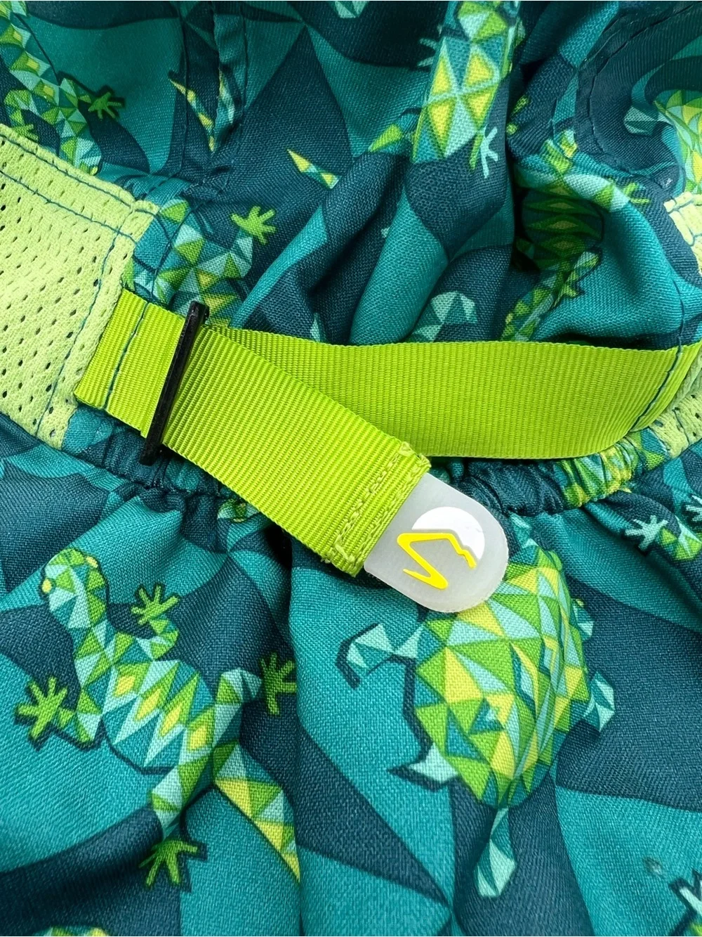Kids Sun Hat with Neck Cape Reptile Print - Green & Blue 5-12 Years